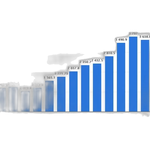 blue, bar, graph, showing transparent PNG cut-out