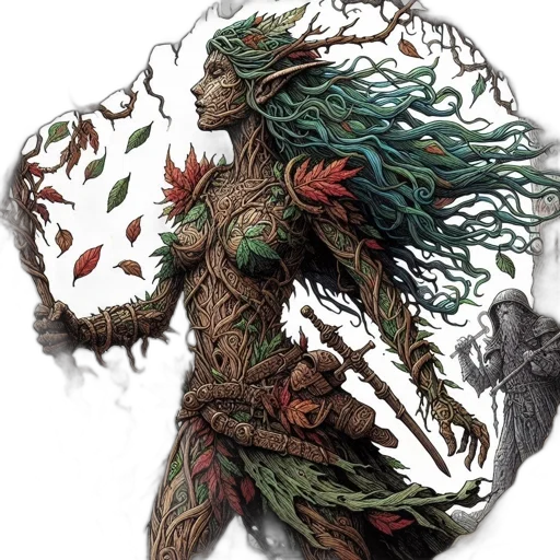tree, creature, dragon, fantasy art transparent PNG cut-out