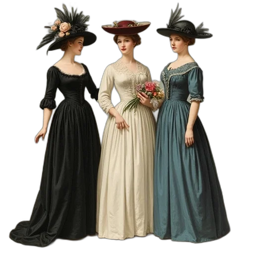 dress, hat, photorealistic, concept art transparent PNG cut-out