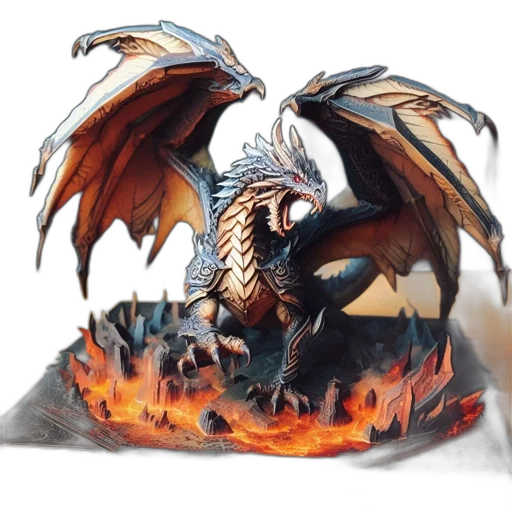 dragon, fantasy art, concept art, 3d render transparent PNG cut-out