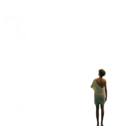 dress, creature, robot, staff transparent PNG cut-out