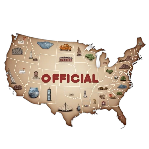 state, map, words, official transparent PNG cut-out