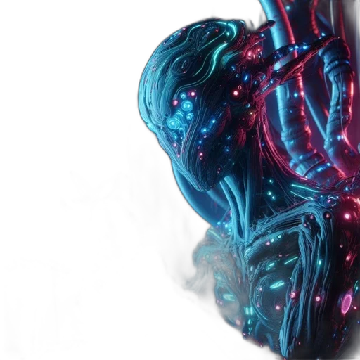 robot, jewelry, 3d render, cyberpunk transparent PNG cut-out