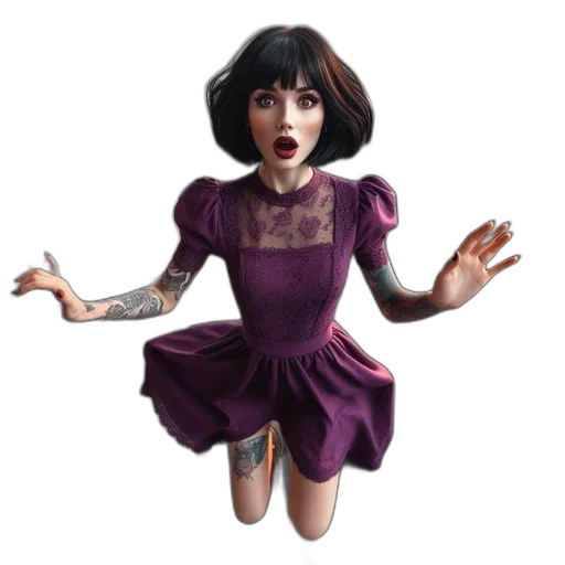 dress, creature, concept art, 3d render transparent PNG cut-out