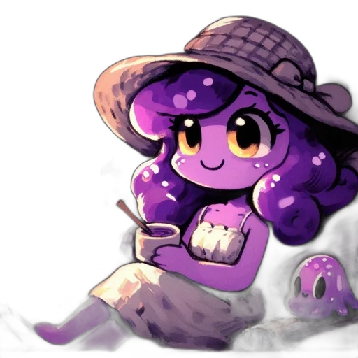 hat, creature, staff, watercolor transparent PNG cut-out