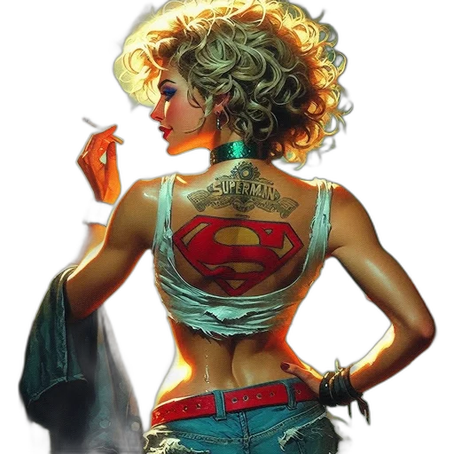 comic book art, concept art, cyberpunk, fantasy art transparent PNG cut-out