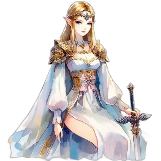 staff, sword, dress, crown transparent PNG cut-out
