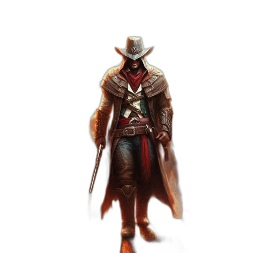 jacket, hat, staff, mask transparent PNG cut-out