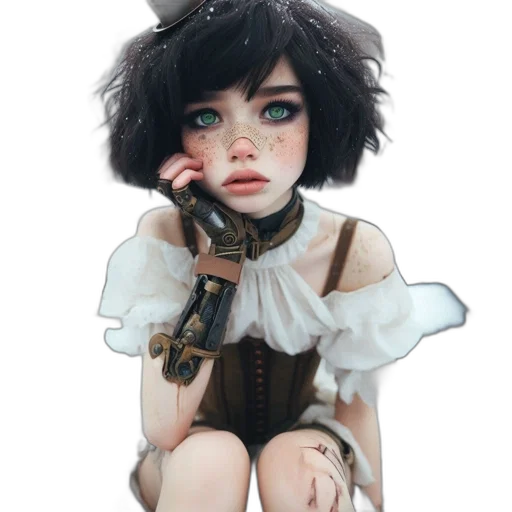 dress, robot, creature, face transparent PNG cut-out
