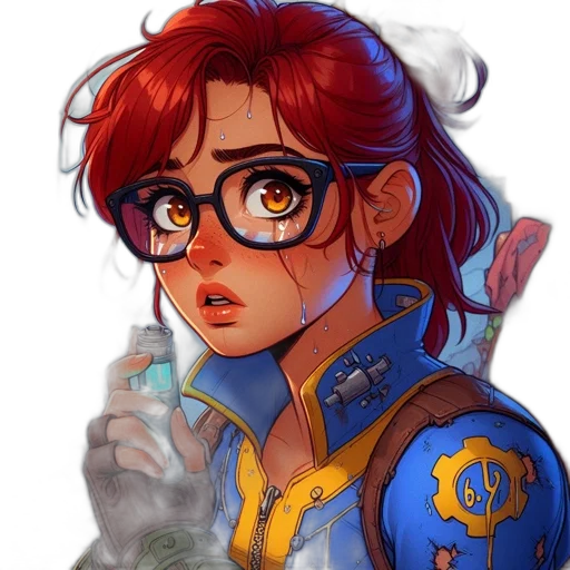 jacket, staff, weapon, face transparent PNG cut-out