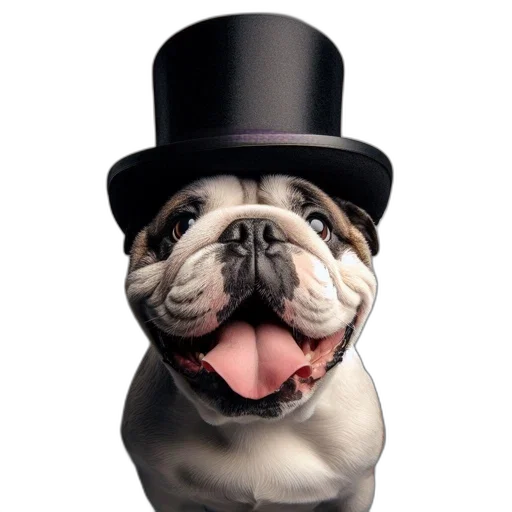 hat, animal, photorealistic, cheerful transparent PNG cut-out
