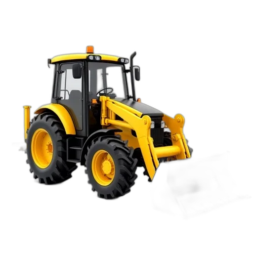 3d render, yellow, black, compact transparent PNG cut-out