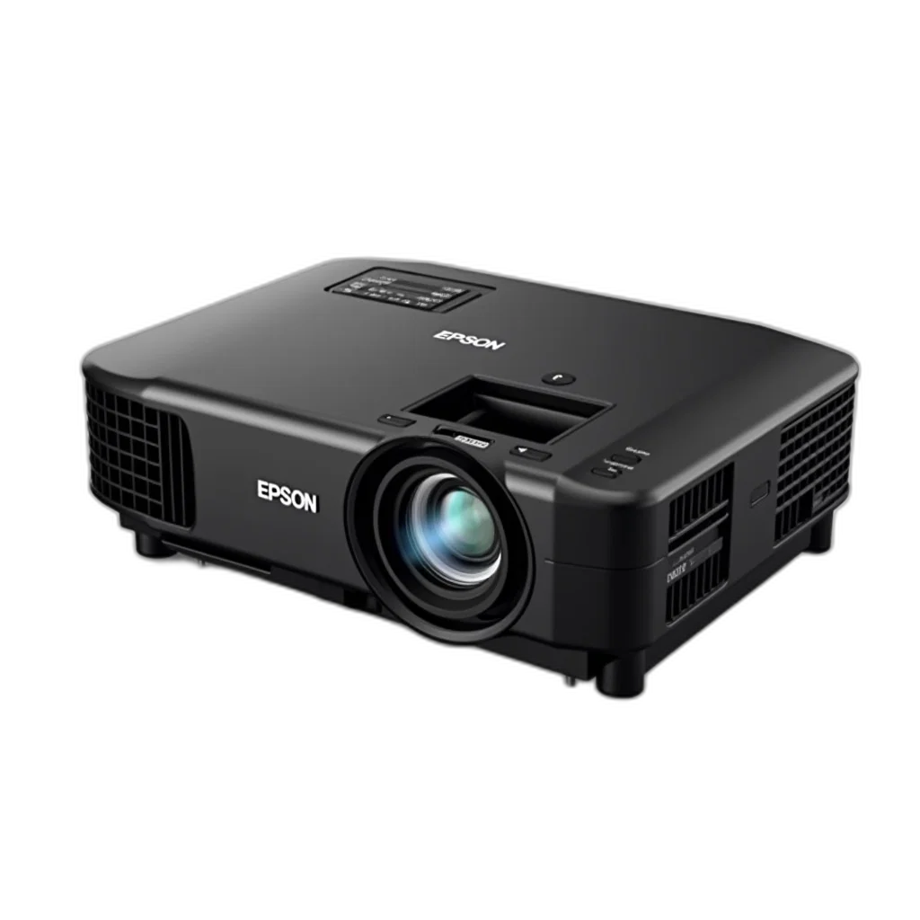 3d render, black, epson, projector transparent PNG cut-out