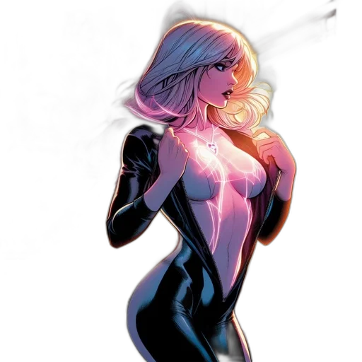comic book art, concept art, cartoon, neon lights transparent PNG cut-out