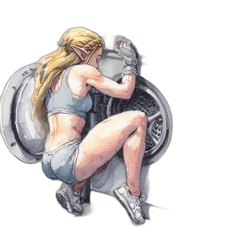 concept art, comic book art, fantasy art, watercolor transparent PNG cut-out