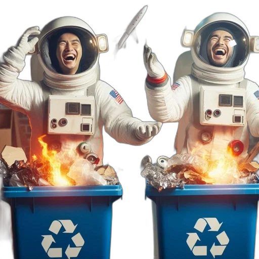 concept art, outer space, fire, two transparent PNG cut-out