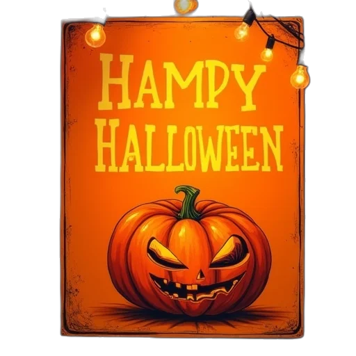 orange, halloween, themed, sign transparent PNG cut-out