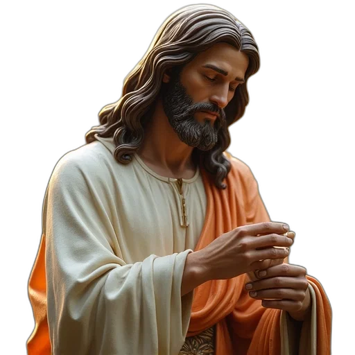 jewelry, photorealistic, 3d render, jesus transparent PNG cut-out