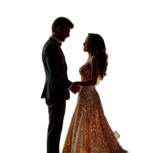 dress, photorealistic, engaged, wedding transparent PNG cut-out