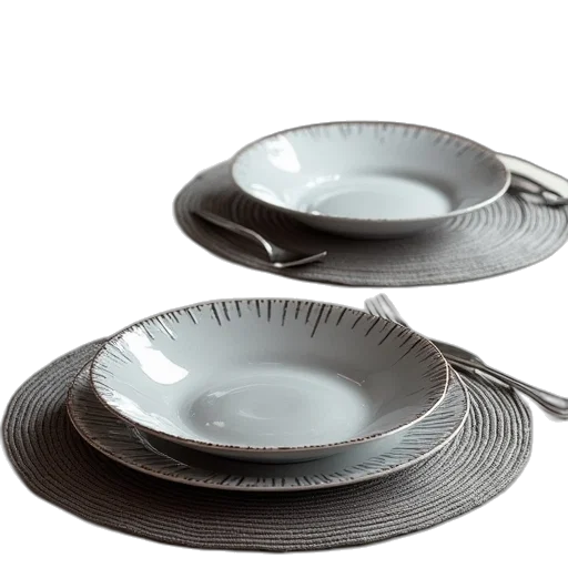 3d render, chile, grey, placemats transparent PNG cut-out