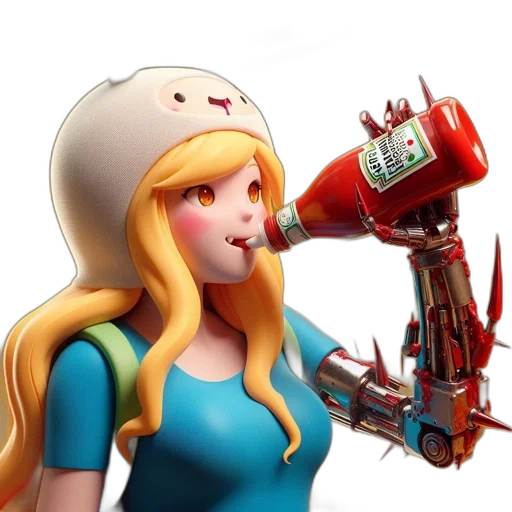 robot, weapon, staff, face transparent PNG cut-out