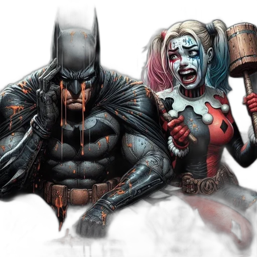 comic book art, concept art, fantasy art, batman transparent PNG cut-out