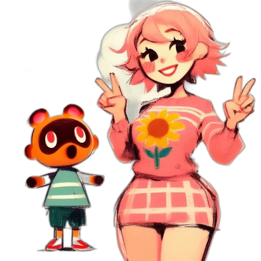 dress, jacket, staff, creature transparent PNG cut-out