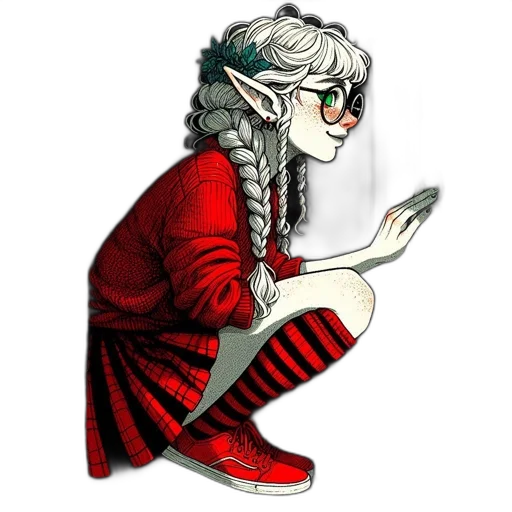 dragon, creature, dress, staff transparent PNG cut-out