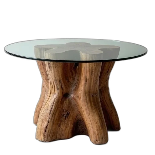 furniture, tree, 3d render, earth tones transparent PNG cut-out