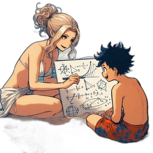 concept art, anime, comic book art, watercolor transparent PNG cut-out