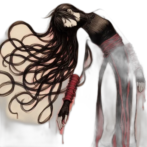 hair, mask, creature, dress transparent PNG cut-out