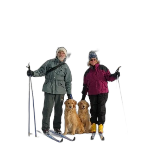 staff, animal, snow, two transparent PNG cut-out