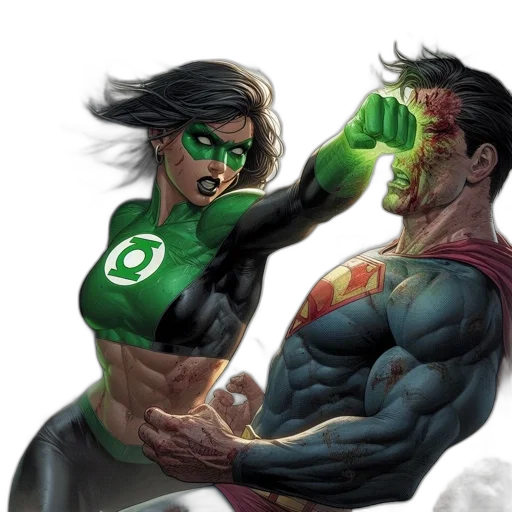 comic book art, concept art, fantasy art, green transparent PNG cut-out