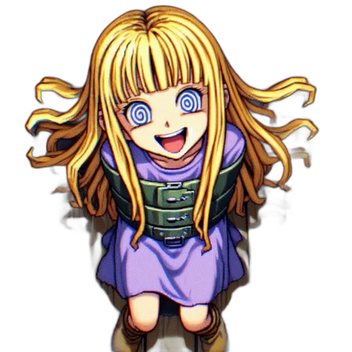 dress, staff, hair, face transparent PNG cut-out
