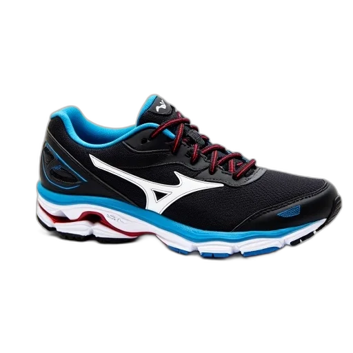 shoes, black, blue, running transparent PNG cut-out
