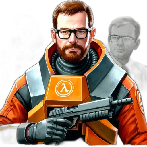 jacket, weapon, staff, robot transparent PNG cut-out