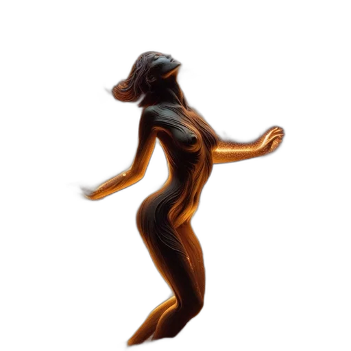 hair, creature, staff, dress transparent PNG cut-out