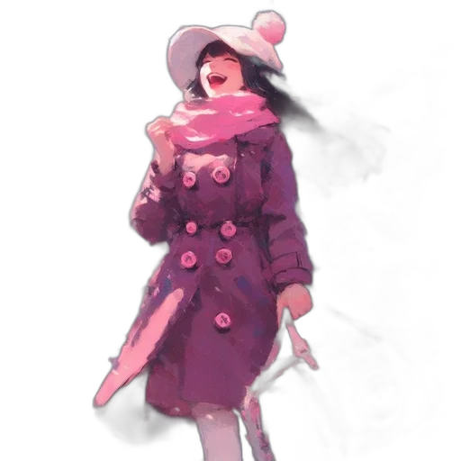 jacket, hat, staff, weapon transparent PNG cut-out