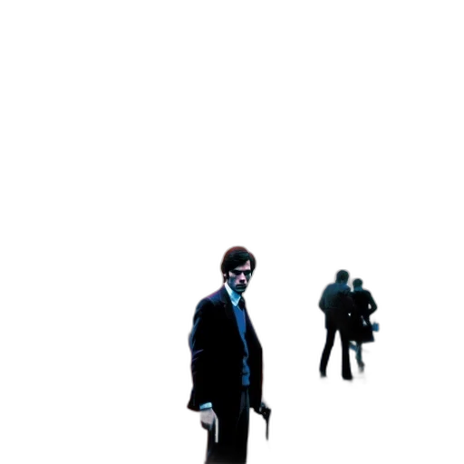 jacket, staff, robot, weapon transparent PNG cut-out