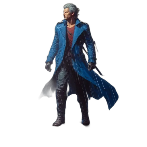 jacket, staff, concept art, 3d render transparent PNG cut-out