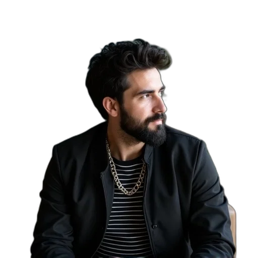 jacket, hair, staff, face transparent PNG cut-out