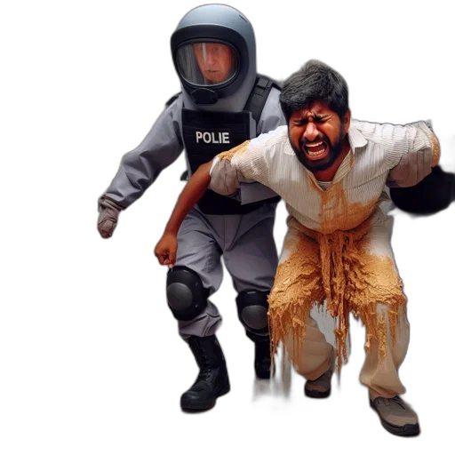 weapon, mask, staff, jacket transparent PNG cut-out