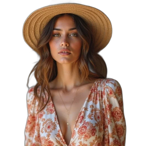 hat, dress, jacket, face transparent PNG cut-out