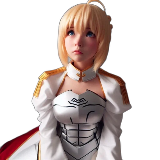 robot, dress, crown, sword transparent PNG cut-out