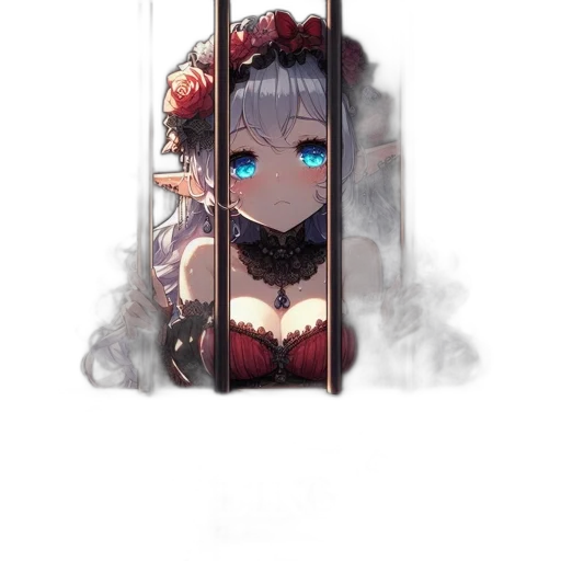 dress, weapon, flower, face transparent PNG cut-out
