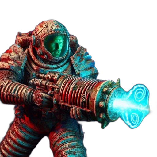 robot, staff, weapon, creature transparent PNG cut-out