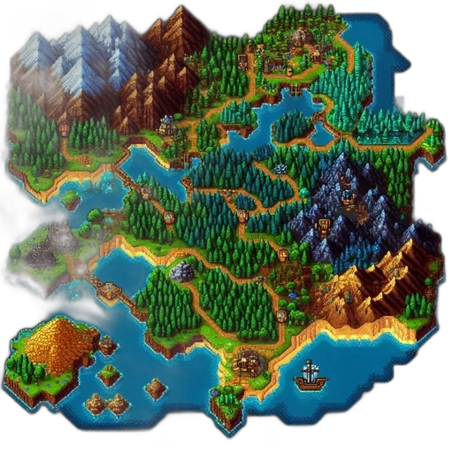 pixel art, concept art, fantasy art, 3d render transparent PNG cut-out