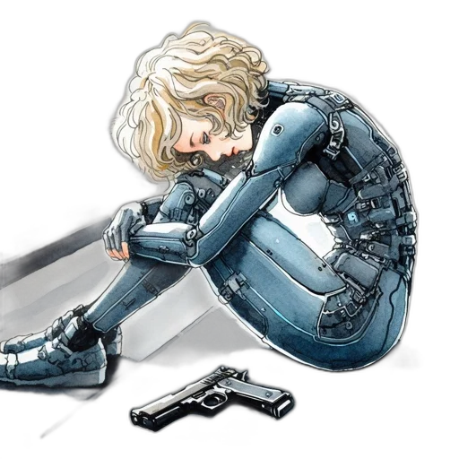 robot, weapon, comic book art, concept art transparent PNG cut-out