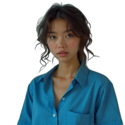 jacket, dress, face, hair transparent PNG cut-out