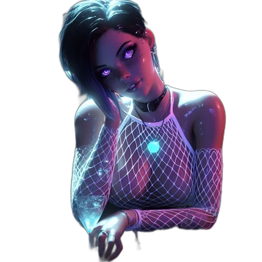 dress, robot, jewelry, face transparent PNG cut-out